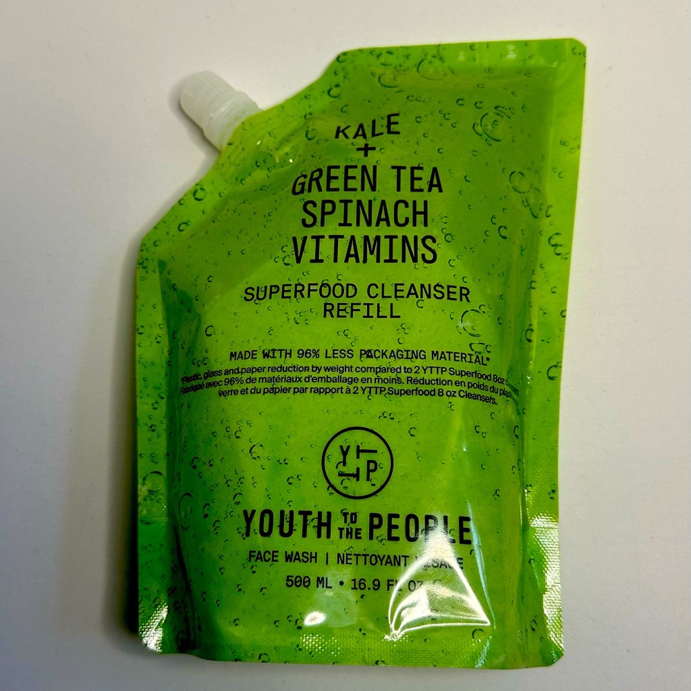 NEW Youth to the People Kale + Green Tea face wash 16.9oz (2x retail ref…